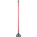 A red and black Lavex mop handle.