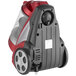 A red and black Atrix bagless canister vacuum cleaner.