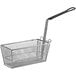 A Henny Penny half size fryer basket with a handle and back hook.