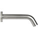 The brushed nickel Zurn Nachi wall mount sensor faucet with a curved metal spout.