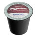 A black plastic container of Ellis Mezzaroma Pumpkin Spice Coffee Single Serve Cups with a red and white label.