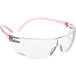 Honeywell Uvex SVP200 Series pink safety glasses with clear plastic frames.