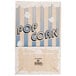 A Bagcraft EcoCraft paper popcorn bag with a blue and white striped pattern.