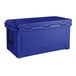 A navy blue plastic CaterGator cooler with black handles.