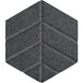A dark gray hexagon-shaped Versare SoundSorb acoustic panel with a beveled edge.