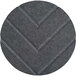 A dark grey round Versare SoundSorb wall panel with a chevron circle pattern.