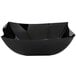 A black Fineline plastic serving bowl with curved edges.