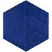 A blue hexagon made of fabric.