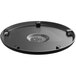 A black circular Lancaster Table & Seating table base plate with holes.