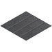 A dark gray rhomboid acoustic tile with black lines on it.