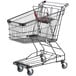 A black Regency Supermarket shopping cart with wheels.