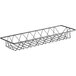 A Gunmetal Gray metal wire basket with a handle by Elite Global Solutions.