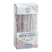 A white box of Roses Dryden and Palmer silver wrapped rock candy swizzle sticks.