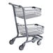 A Regency grey shopping cart with two baskets on wheels.