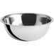 A silver stainless steel Choice mixing bowl on a white background.