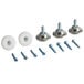 A group of screws and bolts on a white background.