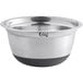 A silver stainless steel Choice mixing bowl with black silicone bottom.