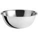A silver stainless steel Choice mixing bowl.