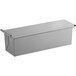 A grey rectangular Chicago Metallic bread loaf pan with a lid.