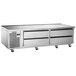 A Traulsen stainless steel refrigerated chef base with four drawers.