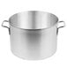 A large silver Vollrath stainless steel sauce pot with two handles.