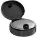 A black plastic 38/400 dispensing cap with a heat induction seal liner.
