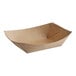 A brown Bagcraft Packaging paper food tray with a curved edge.