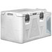 A white Coldtainer portable freezer container with black handles.