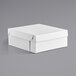 A 18" x 18" x 7" white corrugated bakery box with a lid.