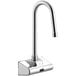 A Waterloo hands-free sensor faucet with a gooseneck spout and chrome finish on a counter.