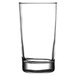 A close-up of a Libbey customizable highball glass filled with a clear liquid.