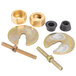 A group of brass nuts for an Equip by T&amp;S single lever faucet.