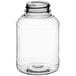 An 8 oz. clear plastic Skep sauce/honey bottle with a black lid.