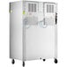A large silver Beverage-Air reach-in freezer with two solid doors.