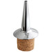 A Tablecraft stainless steel cone bottle dasher top.