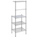 A Regency chrome wire shelving unit with three shelves.