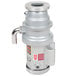 A stainless steel Hobart commercial garbage disposer with black and silver components.