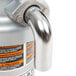 A close-up of a silver Hobart commercial garbage disposer with a short upper housing.