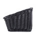 A black plastic cascading basket with a handle.