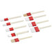 A 9-piece Choice pastry and basting brush set with red and white handles.