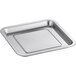 An Avantco silver square crumb tray with a lid.