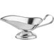 An American Metalcraft stainless steel gravy boat with a handle.