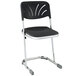 A black National Public Seating Elephant Z-Stool with chrome legs.
