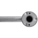 A close-up of an American Specialties, Inc. peened stainless steel grab bar with snap flange.