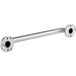 An American Specialties, Inc. stainless steel grab bar with flanges and holes.