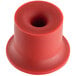 A red rubber Narvon spigot gasket with a hole in the middle.