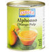 A can of Ashoka Alphonso Mango Pulp with a spoon inside.