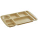 A tan tray with seven compartments.