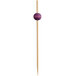 A wooden stick with a purple ball on the end.