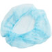 A blue disposable polypropylene bouffant cap on a white background.